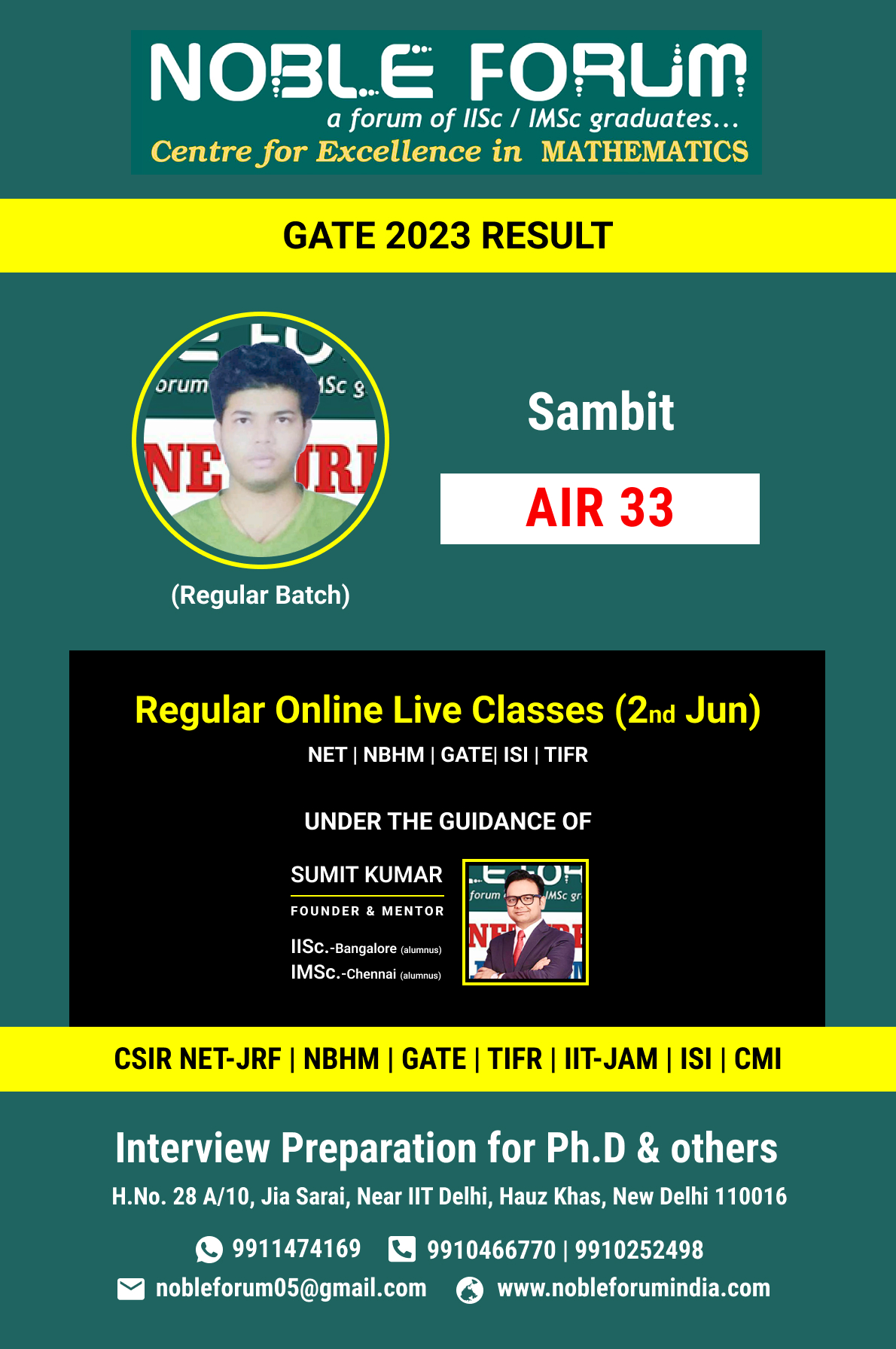 Sambit-GATE 2023 RESULT